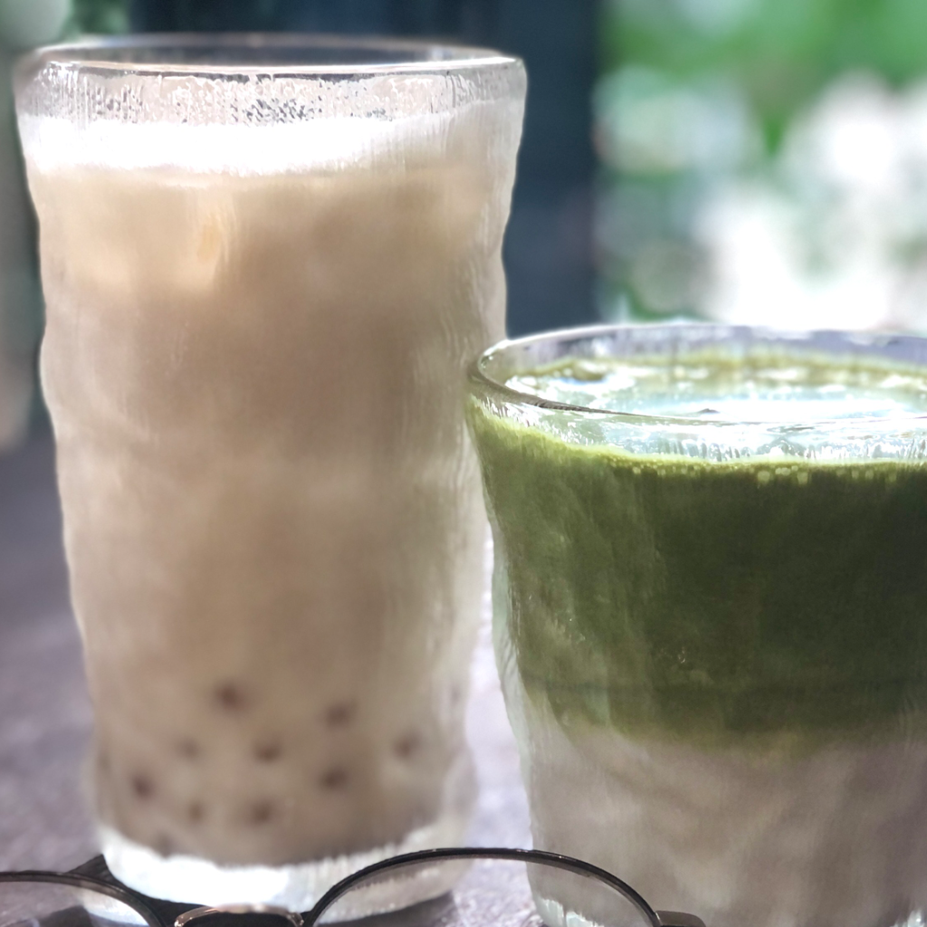 Sữa đậu và matcha